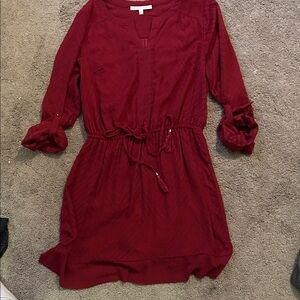 Daniel Rainn Burgundy Long Sleeve Dress